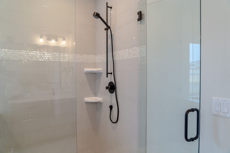 Corner Shower with Modern Fixtures